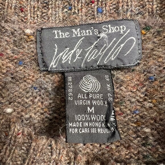 Vintage Speckled 100% Wool Knit Oversized Sweater Minimalist Old Money Academia - Picture 5 of 6